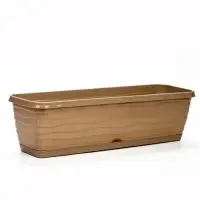 Ящик балконный для цветов, 12 л, 60&times;18&times;16 см, пластиковый, тёмно-бежевый