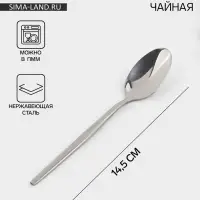 Ложка чайная Magistro &laquo;Блинк&raquo;, длина 14.5 см, нержавеющая сталь, серебристая
