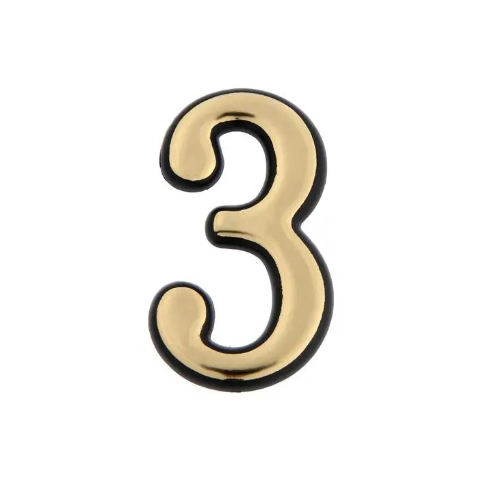 Цифра дверная 3 ТУНДРА, пластиковая, цвет золото 1 шт. Цифра дверная 3 ТУНДРА, пластиковая, цвет золото 1 шт.