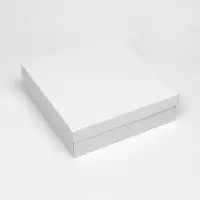 Коробка подарочная складная, упаковка, крышка - дно, белая, 20&times;20&times;6 см