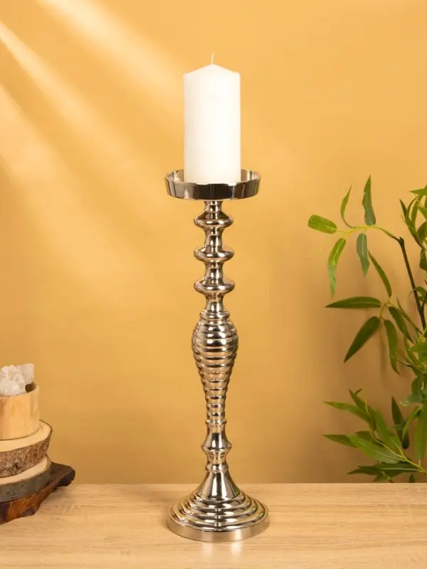 Подсвечник Подсвечник "Кубок" 13х13х43 см, алюминий, цв. серебро