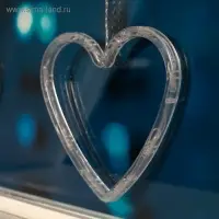 Гирлянда &laquo;Бахрома&raquo; 2.4&times;0.9 м с насадками &laquo;Сердце&raquo;, IP20, прозрачная нить, 186 LED, свечение тёплое белое, 8 режимов, 220 В