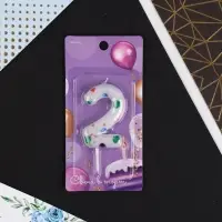 Свеча для торта, цифра «2», 5,5 х 8 см Свеча для торта, цифра «2», 5,5 х 8 см