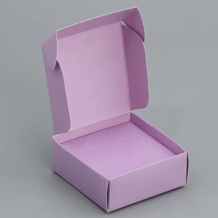 Коробка подарочная под бижутерию двухсторонняя, упаковка, «Лаванда», 7.5 х 7.5 х 3 см