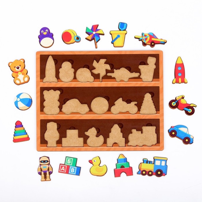 Сортер «Игрушки на полках» Сортер «Игрушки на полках»