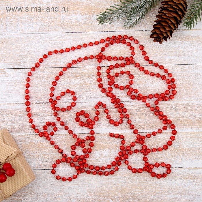 Бусы на ёлку 2,7 м Бусы на ёлку 2,7 м "Весёлые шарики" красный
