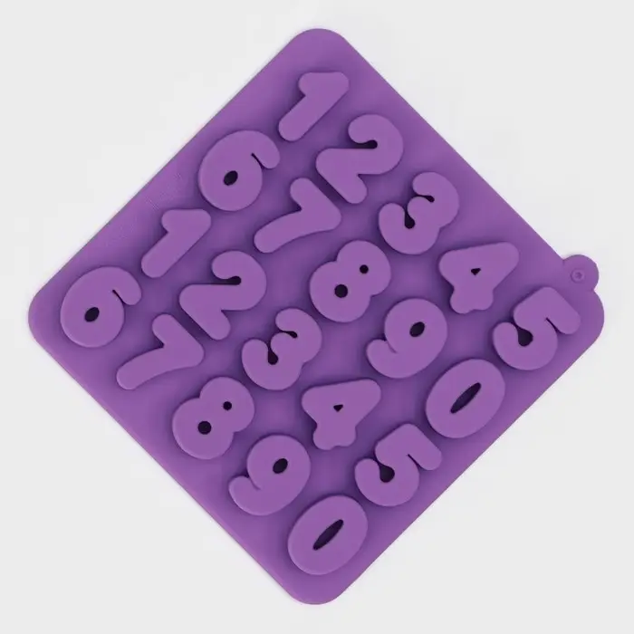 Форма для шоколада Доляна &laquo;Цифры&raquo;, силикон, 16&times;16&times;2 см, 20 ячеек (2.9&times;2.2 см), МИКС