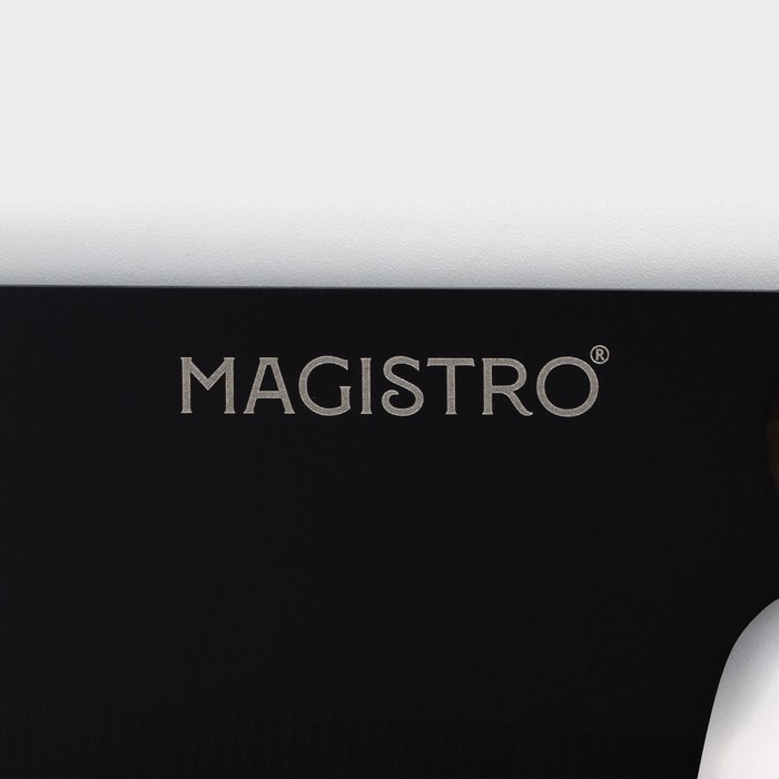 Набор кухонных ножей Magistro Dark wood, 3 предмета: лезвие 10,2 см, 12,7 см, 19 см, цвет чёрный Набор кухонных ножей Magistro Dark wood, 3 предмета: лезвие 10,2 см, 12,7 см, 19 см, цвет чёрный