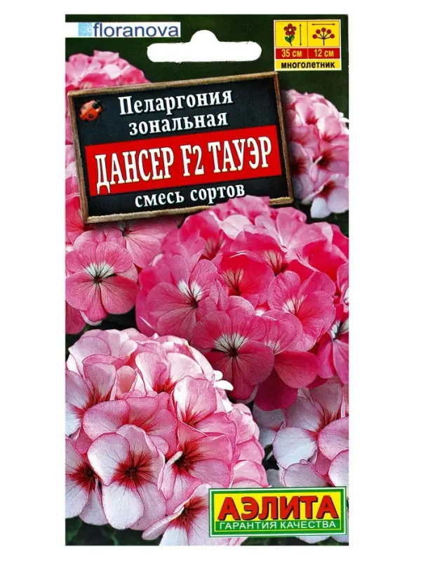 Семена цветов Пеларгония "Дансер Тауэр", смесь окрасок, F2, 5 шт.
