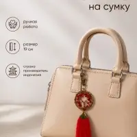 Брелок - обвес на сумку, ловец снов &laquo;Великое древо&raquo;, 19 см, красный