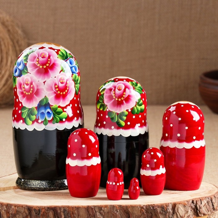 Матрешка  Матрешка "Цветы" , 7-кукольная,  10х20 см, ручная роспись