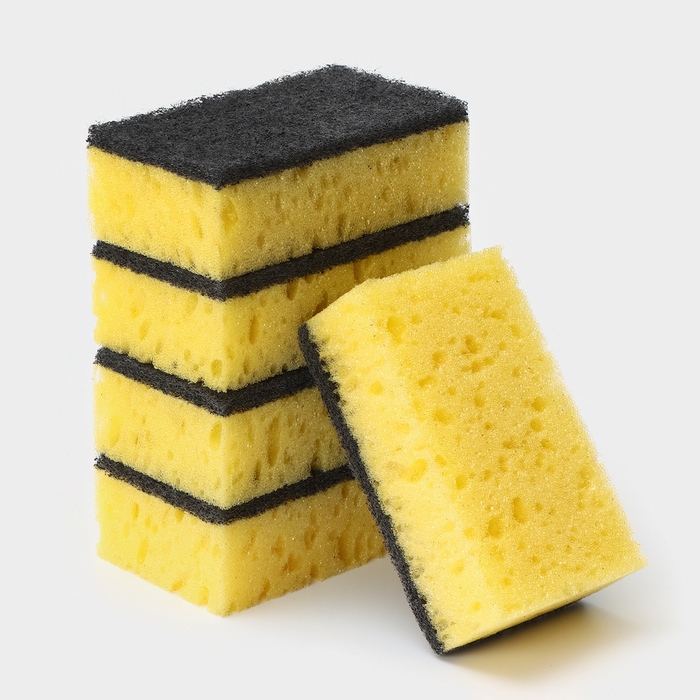 Губка бытовая «Королевская Лилия», 450 г/м2, 105×65×35 мм, абразивное полотно Губка бытовая «Королевская Лилия», 450 г/м2, 105×65×35 мм, абразивное полотно