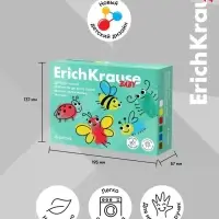 Краски пальчиковые, набор 6 цветов по 35 мл, ErichKrause Baby, гелевые, с Алоэ Вера, в картонной коробке