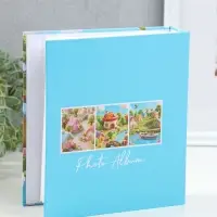 Фотоальбом на 100 фото 13х18 см "Вязаные домики у реки" в коробке 5х18х20,5 см