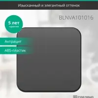 BLANCA одноклавишный выключатель наружный (cх.1) с изолирующей пластиной, 10A, 250B, антрацит