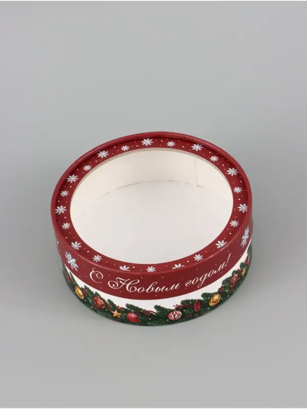Коробка подарочная для макарун, с окном &laquo;Новогоднее настроение&raquo;, 16&times;16&times;5