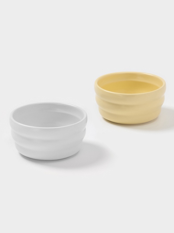 Салатники Доляна «Зефир», 250 мл, d=11 см, набор 2 шт, керамика, белые, жёлтые Салатники Доляна «Зефир», 250 мл, d=11 см, набор 2 шт, керамика, белые, жёлтые