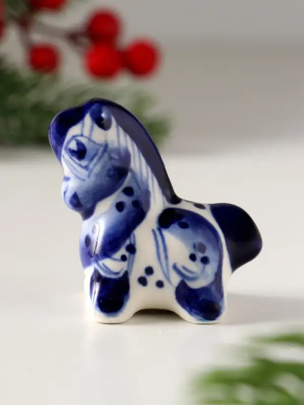 Сувенир Конь Красавец,5х4,5х3см, гжель Сувенир Конь Красавец,5х4,5х3см, гжель