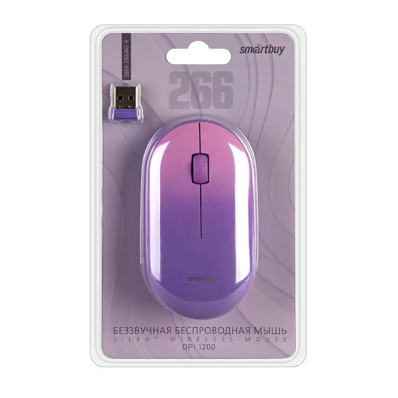 Мышь беспроводная Smartbuy 266AG фиолетовый градиент (SBM-266AG-V) / 40