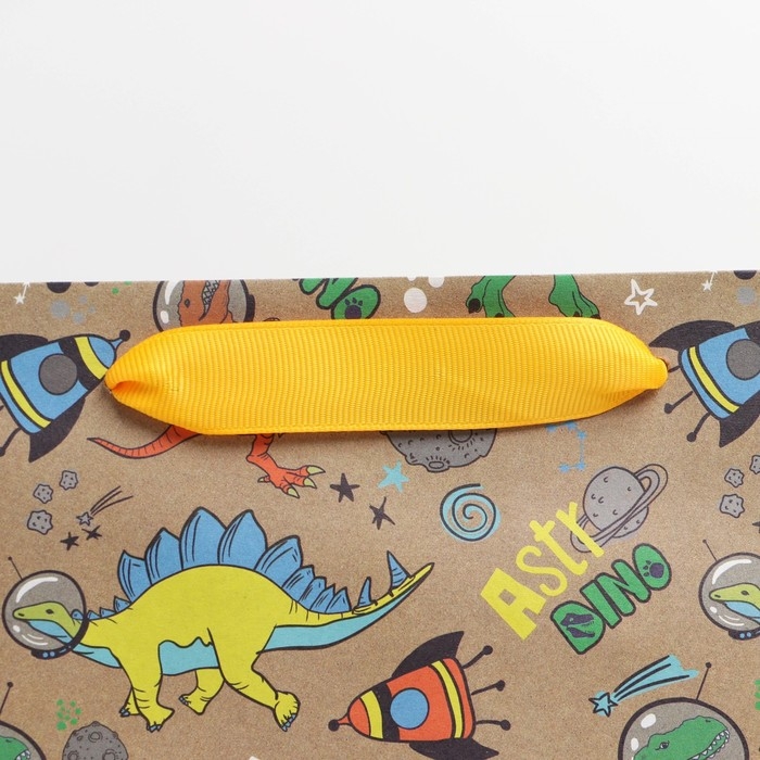 Пакет подарочный крафтовый вертикальный, упаковка, «Динозавр: Dino», ML 23 х 27 х 11.5 см Пакет подарочный крафтовый вертикальный, упаковка, «Динозавр: Dino», ML 23 х 27 х 11.5 см