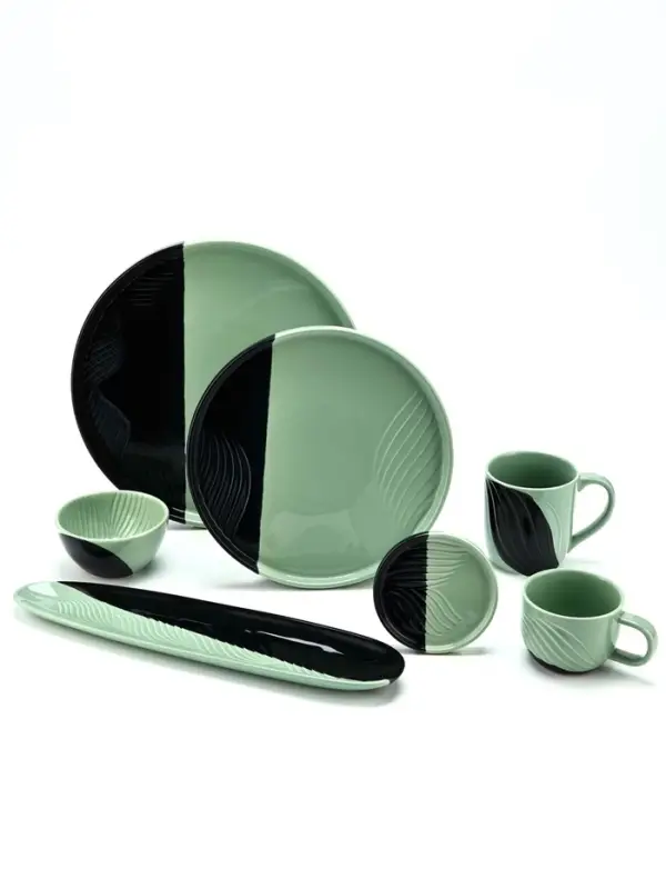 Чайная пара &laquo;Альпы&raquo;: кружка 200 мл, блюдце d=10 см, ручная работа