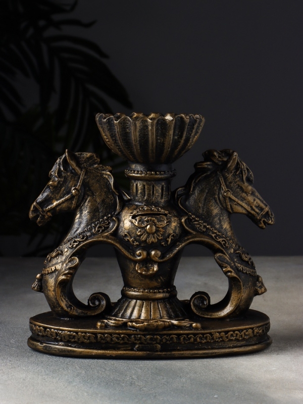 Копилка Копилка "Лошади" 21х13х21 см, чёрное золото