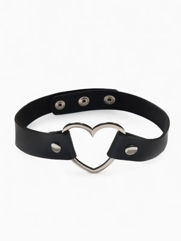 Чокер &laquo;Искушение&raquo;, сердце, чёрный в серебре, 40 см