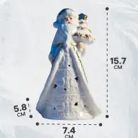 Светодиодная фигура &laquo;Дед Мороз в тулупе&raquo;, 15.7&times;7.4&times;5.8 см, 1 LED, керамика, от батареек LR44&times;3, тёплый белый свет