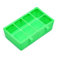 Кормушка для кормления, 16.9&times;8.9&times;4.4 см, с защитой на 8 ячеек, пластик, зелёная