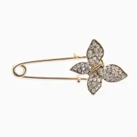 Булавка &laquo;Бабочка&raquo;, 5 см, белая в золоте