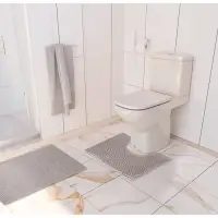 Коврики для ванной и туалета Доляна &laquo;Букли&raquo;, 2 шт., 40&times;50, 50&times;80 см, серые