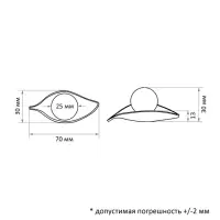 Ручка-кнопка CAPPIO RK134, мебельная, цвет графит/золото
