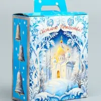 Подарочная новогодняя коробка «Рождественский звон», 15.5×7×19 см
