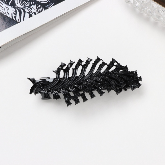 Заколка-автомат Заколка-автомат "Одри" веточка, 8,5 см, чёрный