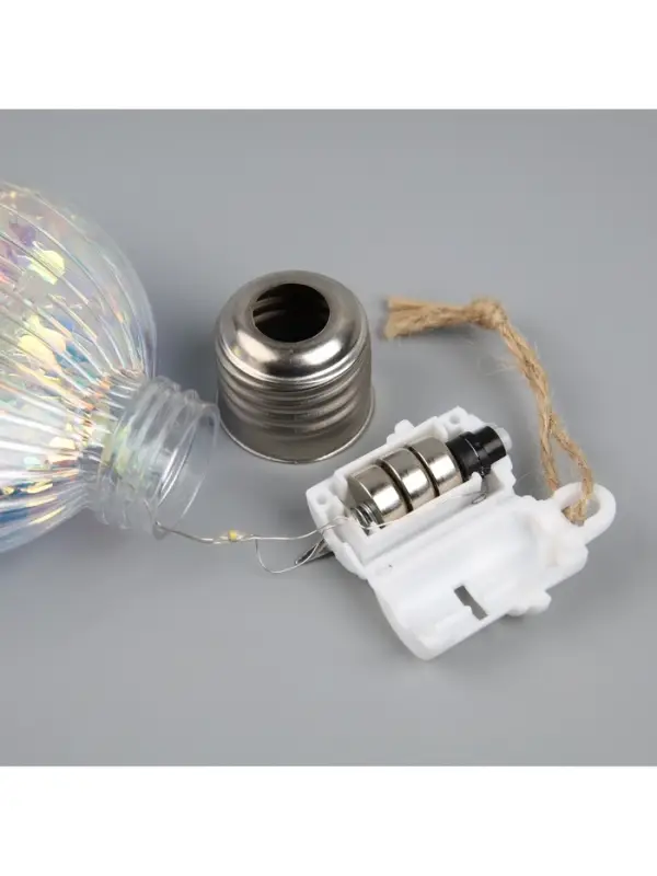 Ёлочный шар &laquo;Ретро шар&raquo;, 8&times;10.5 см, 5 LED, от батареек LR44&times;3, свечение тёплое белое