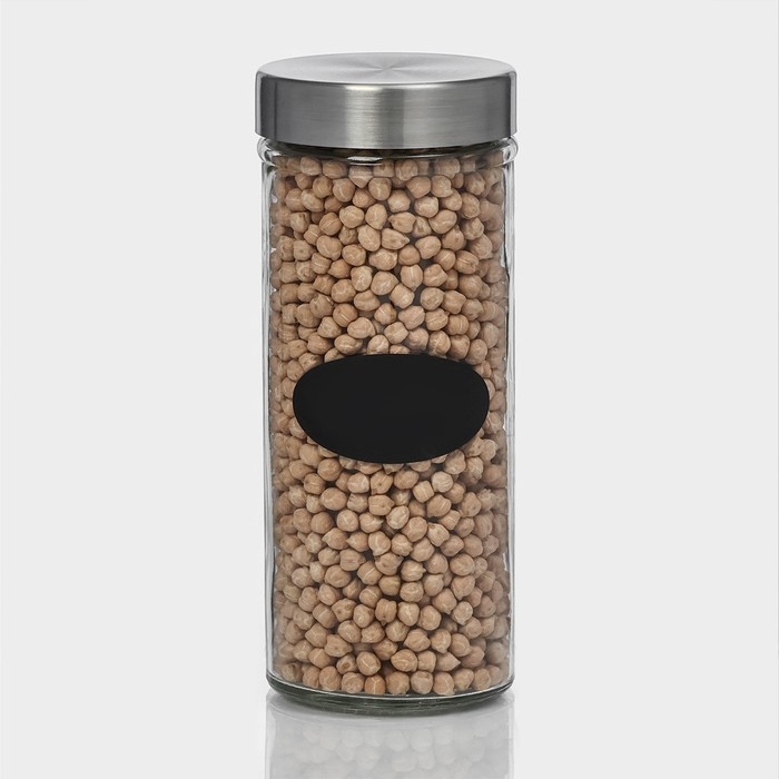 Банка стеклянная для хранения сыпучих продуктов с местом под надпись Доляна «Премиум», 700 мл, 20×8 см, с металлической крышкой Банка стеклянная для хранения сыпучих продуктов с местом под надпись Доляна «Премиум», 700 мл, 20×8 см, с металлической крышкой
