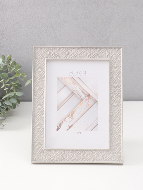 Фоторамка пластик Фоторамка пластик "МИРАМ" 15х21 см, серый