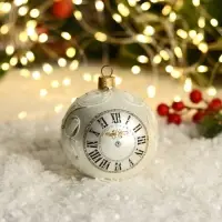 Шар новогодний  "Часы"  h- 8 см
