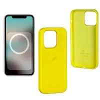 Чехол iPh 14 Pro Max Silicon Case 100% ORG Yellow (MagSafe + анимация NFC Clear) c LOGO