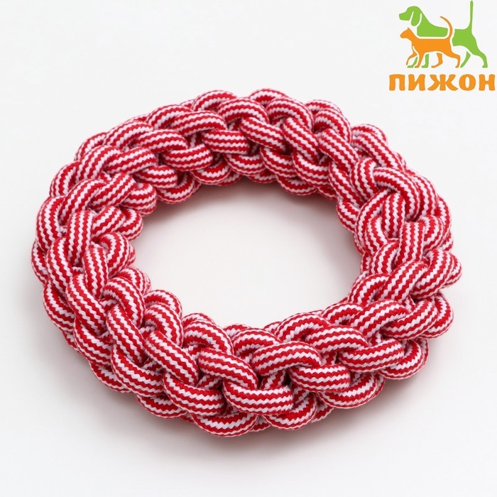 Игрушка канатная Игрушка канатная "Кольцо", 250 г, до 20 см, красная/белая