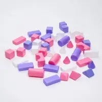 Кубики детские, пластиковые, цветные, 41 штука, 6&times;6 см, цвет розовый