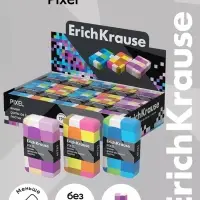 Ластик ErichKrause Pixel, мягкий, гипоаллергенный, микс (цена за шт.)
