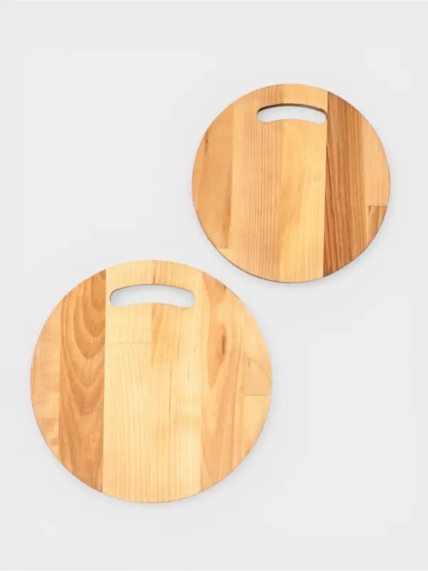 Набор разделочных досок, 2 шт., d=21 см, d=17.5 см, дерево берёза, пропитаны минеральным маслом