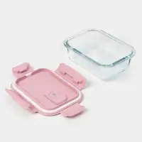 Контейнер Доляна Cook and Freeze, 380 мл, 15&times;11&times;5.5 см, с крышкой, жаропрочное стекло, МИКС