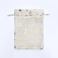 Мешочек подарочный новогодний из холщи «Елочки», 13×18 см