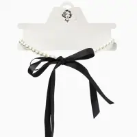 Бусы &laquo;Бантик&raquo;, жемчужины с завязкой, L= 40 см, черный, белый