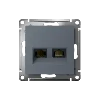 Розетка ATLASDESIGN двойная компьютерная RJ45+RJ45 категория 5E механизм грифель