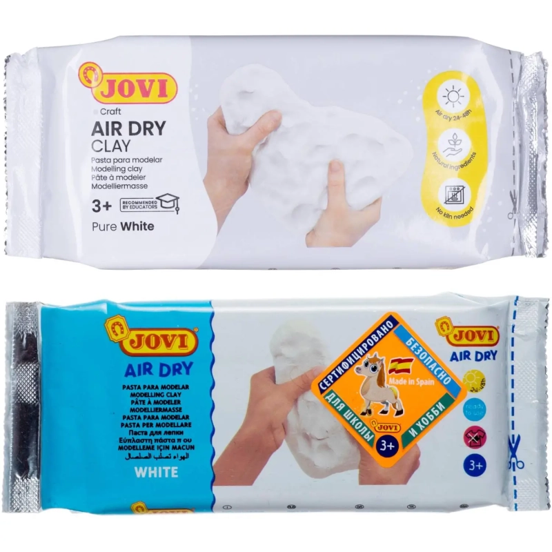 Паста для моделирования отвердевающая,500г,белый,вакуумный пакет,JOVI,85