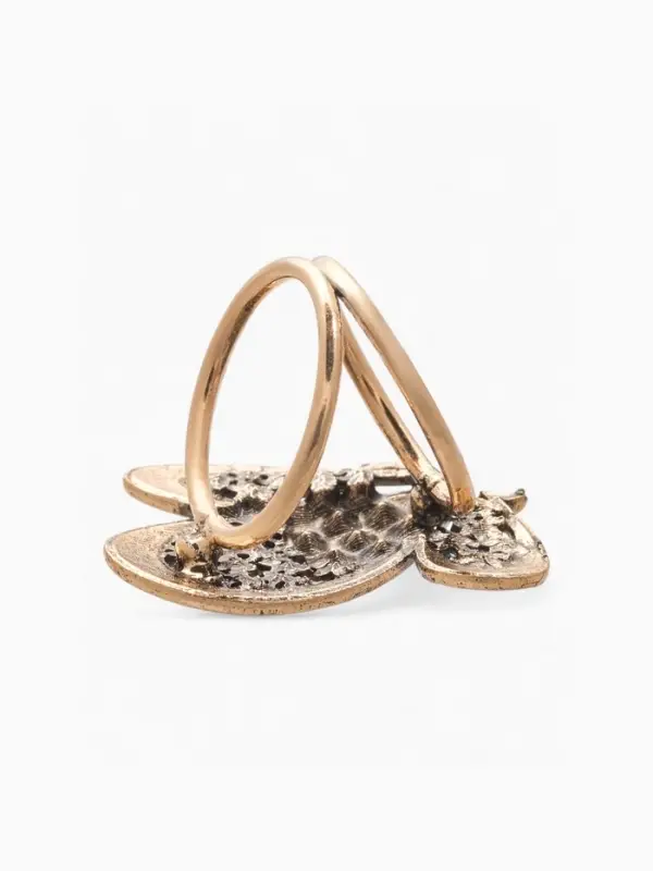 Кольцо для платка &laquo;Бабочка&raquo;, цвет золото в черненом золоте