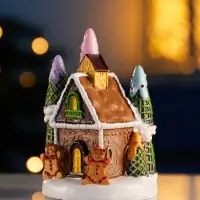Светодиодная фигура &laquo;Дом печеньки&raquo;, 10&times;7 см, 4 LED, от батареек, свечение тёплое белое